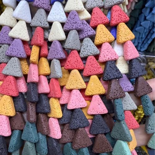 Multicolor Lava Perlen, Dreieck, DIY, keine, 14mm, ca. 32PCs/Strang, verkauft von Strang