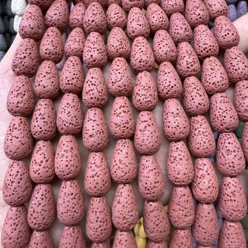 Multicolor Lava Perlen, Tropfen, DIY, keine, 10x16mm, ca. 25PCs/Strang, verkauft von Strang