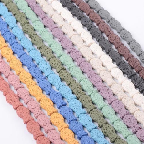 Multicolor Lava Perlen, Fisch, DIY, keine, 10x20mm, ca. 19PCs/Strang, verkauft von Strang