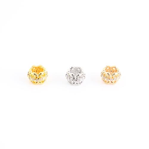 真鍮のスペーサー・ビーズ, 銅, メッキ, DIY & マイクロパヴェジルコニア, 無色 売り手 パソコン