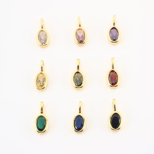 キュービックジルコニアマイクロパヴェブラスペンダント, 銅, 卵形, ゴールドメッキ, DIY & マイクロパヴェジルコニア, 無色 売り手 パソコン