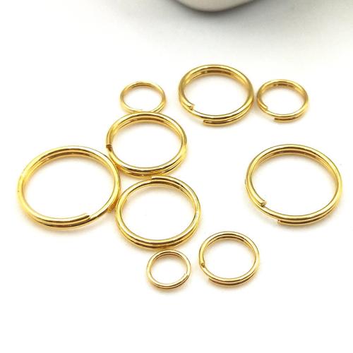 Stainless Steel Key Split Ring, 304 Stainless Steel, Donut, Vacuum Ion Plating, DIY gold 