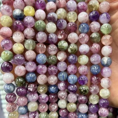 Mixed Gemstone Beads, Natural Stone, Round, DIY & smooth, multi-colored Approx 38 cm 