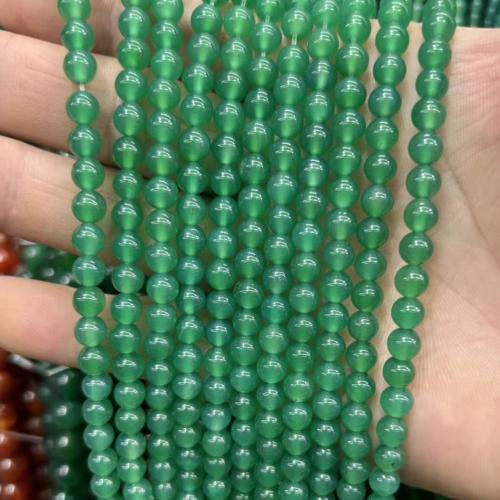 Natural Green Agate Beads, Round, polished, DIY Grade A Approx 38 cm 