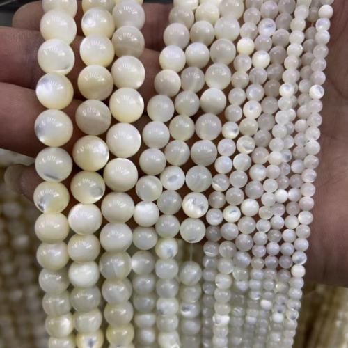 Turbanschnecken Perlen, Trochus Shell, rund, poliert, DIY & verschiedene Größen vorhanden, keine, verkauft von Strang