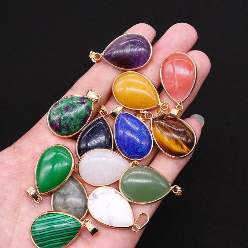 Gemstone ювелирные изделия Кулон, Полудрагоценный камень, Каплевидная форма, Другое покрытие, DIY & различные материалы для выбора продается PC
