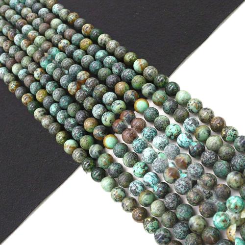 Natural African Turquoise Beads, Round, DIY Approx 38 cm 