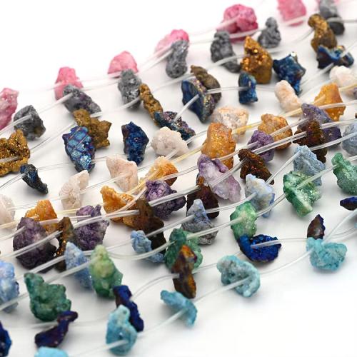 Natural Plating Quartz Beads, irregular, plated, druzy style & DIY beads size 15-30mm 