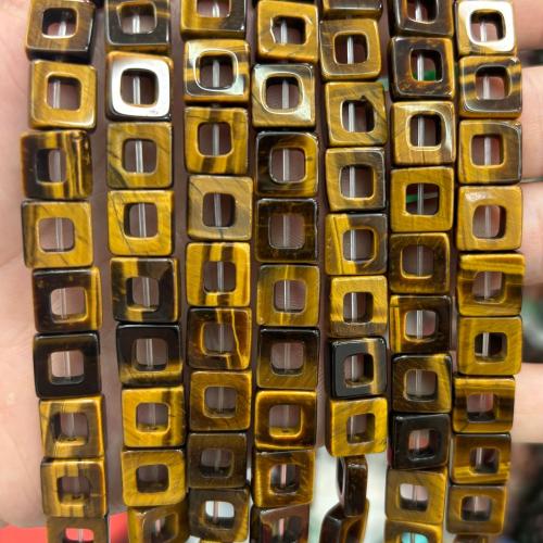 Single Gemstone Beads, Square, polished, DIY & hollow Approx 