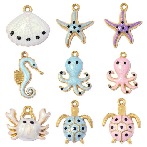 Stainless Steel Enamel Pendants, 304 Stainless Steel, plated, DIY 