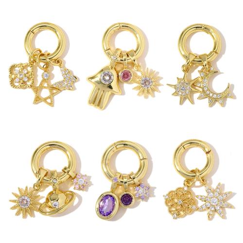 Cubic Zirconia Stainless Steel Pendant, Brass, gold color plated, DIY & micro pave cubic zirconia 