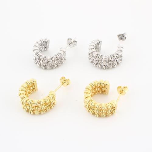 Brass Stud Earring, plated, fashion jewelry & for woman 
