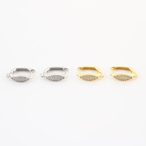 Messing Ohrring Tropfen Komponente, plattiert, DIY & Micro pave Zirkonia & für Frau, keine, 19x5x13mm, verkauft von Paar