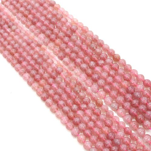 Strawberry Quartz Beads, Round, DIY 