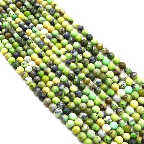 Opal Perlen, grüner Opal, rund, DIY & verschiedene Größen vorhanden, Länge:ca. 38 cm, verkauft von Strang