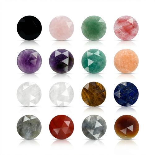 Joyas de piedras preciosas colgante, Redondo aplanado, Bricolaje & diferentes materiales para la opción & facetas, 25x25x7mm, Vendido por UD