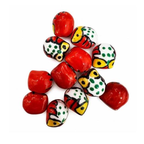 Animal Porcelain Beads, hand drawing 16*14.8*14.8mm Approx 2.5mm [