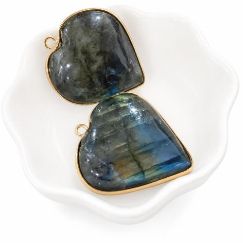 Colgantes de labradorita , Corazón, Bricolaje, pendant size 32-36mm, Vendido por UD