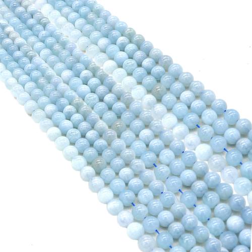 Perles aigue-marine, Rond, DIY & normes différentes pour le choix Environ 38 cm, Vendu par brin