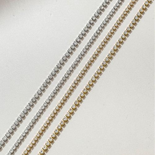 Joyería de cadena de acero inoxidable, acero inoxidable 304, chapado, Bricolaje & diferentes estilos para la opción & micro arcilla de zirconia cúbica, Vendido por m