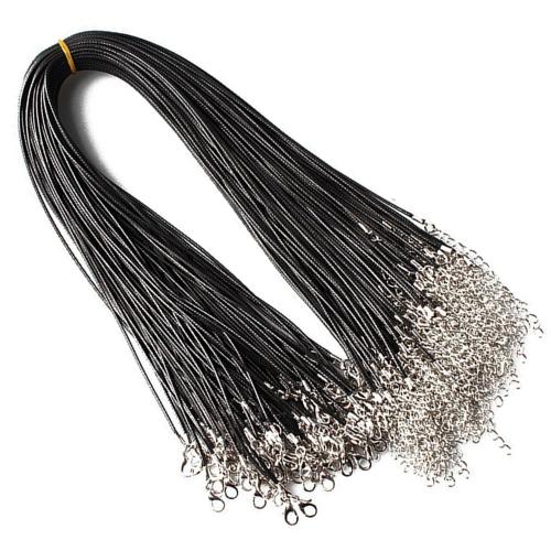 Wax Cord Necklace Cord, with Zinc Alloy, with 5cm extender chain, Rectangle, DIY Approx 40 cm [