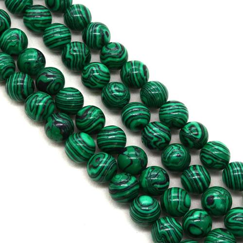 Natural Malachite Beads, Synthetic Malachite, Round, DIY 