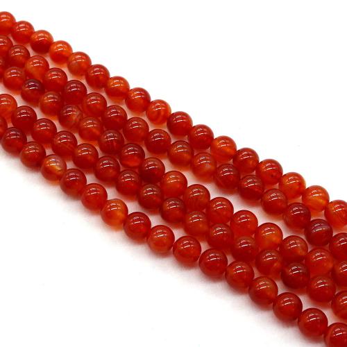 Rote Jade, rund, DIY & verschiedene Größen vorhanden, Länge:ca. 38 cm, verkauft von Strang[