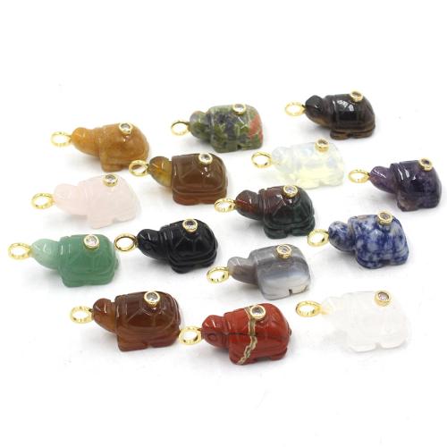 Pendentif bijoux de pierre gemme, tortue, poli, DIY & différents matériaux pour le choix & avec strass Vendu par PC
