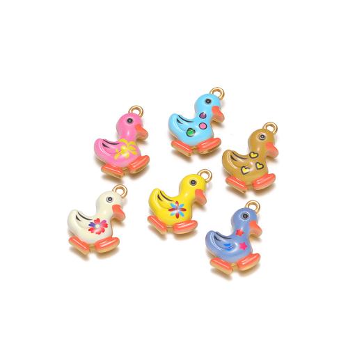 Stainless Steel Enamel Pendants, 304 Stainless Steel, Duck, gold color plated, DIY 