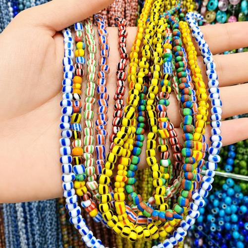 бусины Lampwork ручной работы, Лэмпворк, DIY & в полоску, Много цветов для выбора, beads size 4-5mm, 10пряди/сумка, продается сумка