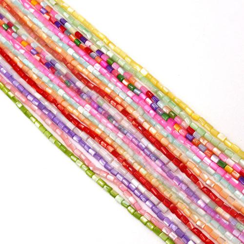 Granos de la cáscara teñido, Nácar, Columna, Bricolaje, más colores para la opción, 3x5mm, Vendido por Sarta