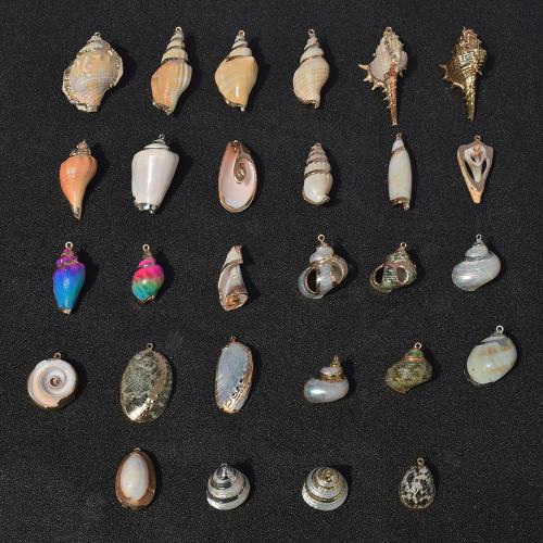Trumpet Shell Pendant, Conch, plated, DIY 
