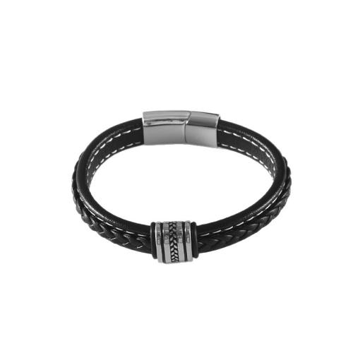 PU Leather Bracelet, with 304 Stainless Steel & for man 