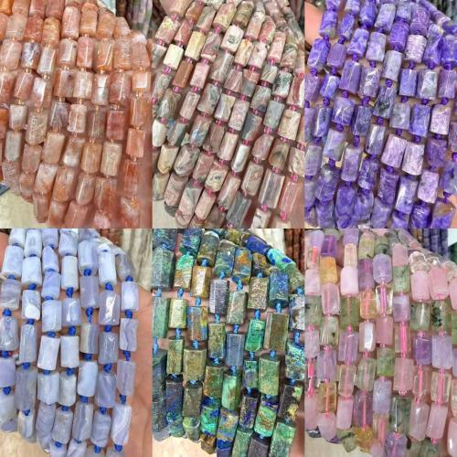 Single Gemstone Beads, Column, DIY beads size 10-14mm Approx 38 cm 