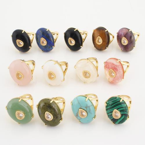 Piedras preciosas Anillo de dedo Cuff, con metal, chapado en color dorado, unisexo & micro arcilla de zirconia cúbica, más colores para la opción, Vendido por UD