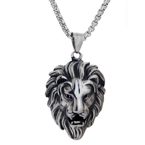 Pendentifs en titane, Acier titane, lion, poli, Vintage & DIY & styles différents pour le choix, couleur originale Vendu par PC[