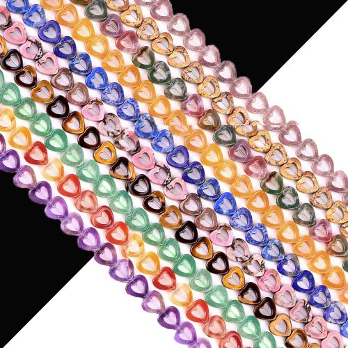 Single Gemstone Beads, Heart, DIY & hollow, 10mm Approx 20 cm, Approx 