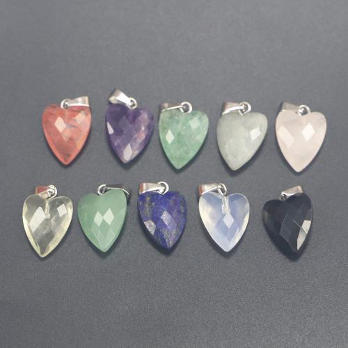 Gemstone ювелирные изделия Кулон, Полудрагоценный камень, Сердце, полированный, DIY & различные материалы для выбора & граненый продается PC