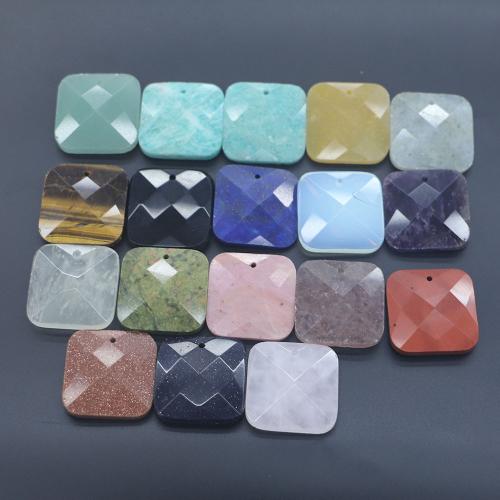 Gemstone ювелирные изделия Кулон, Полудрагоценный камень, Квадратная форма, полированный, DIY & различные материалы для выбора & граненый продается PC