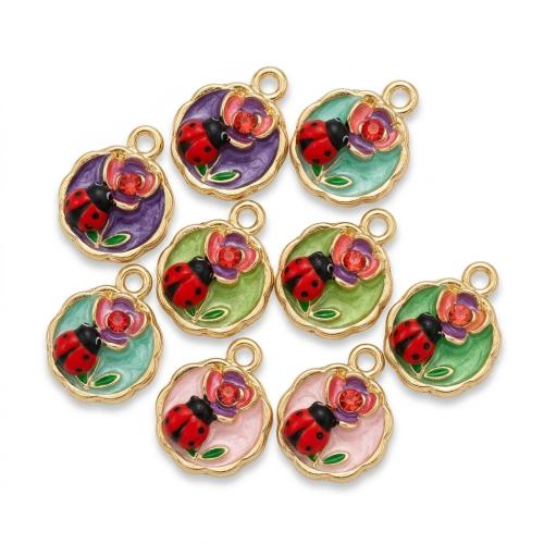 Pendentifs argile de polymère Fimo, avec alliage de zinc, Placage de couleur d'or, DIY & émail & avec strass, plus de couleurs à choisir Environ 2mm, Vendu par PC[