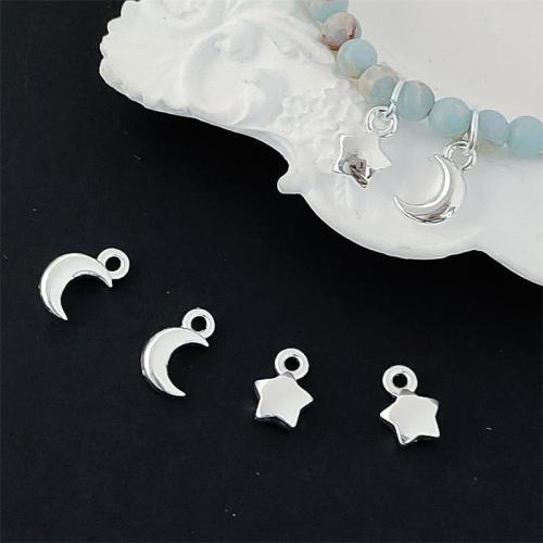 Zinc Alloy Jewelry Pendants, Moon and Star, plated, DIY [