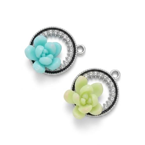 Polymer Clay Zinc Alloy Pendants, with Zinc Alloy, plated, DIY & with rhinestone & hollow Approx 2mm [