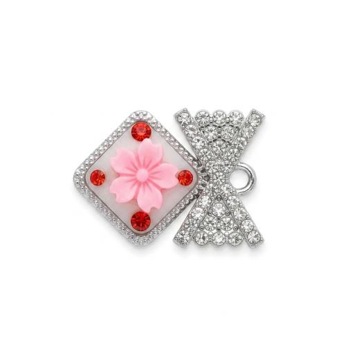 Polymer Clay Zinc Alloy Pendants, with Zinc Alloy, plated, DIY & with rhinestone Approx 2mm [