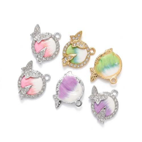 Polymer Clay Zinc Alloy Pendants, with Zinc Alloy, plated, DIY & enamel & with rhinestone Approx 2mm [