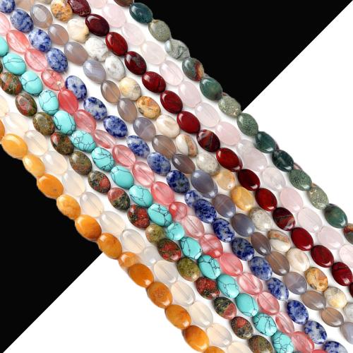 Single Gemstone Beads, Flat Oval, DIY Approx 38 cm, Approx 