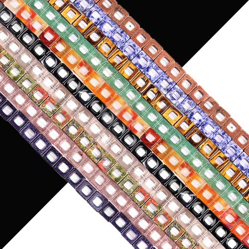 Single Gemstone Beads, Square, DIY & hollow, 10mm Approx 20 cm, Approx 