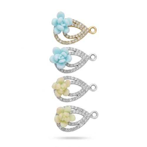 Polymer Clay Zinc Alloy Pendants, with Zinc Alloy, Teardrop, plated, DIY & with rhinestone & hollow Approx 2mm [