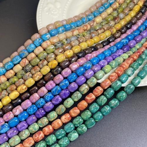 Perle empereur Pierre , Jaspe d'impression, tambour, poli, DIY, plus de couleurs à choisir Environ Vendu par brin