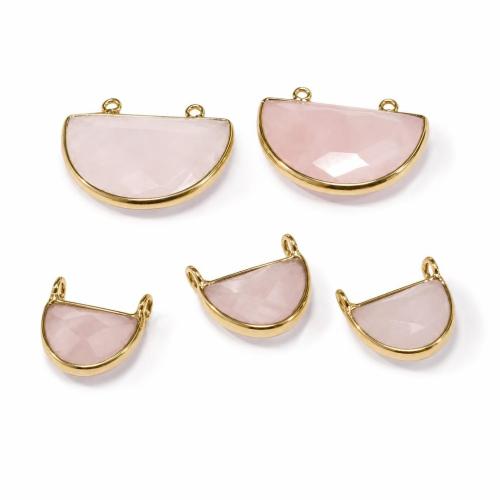 Pendentifs quartz naturel, quartz rose, dôme, DIY & normes différentes pour le choix Environ 2mm, Vendu par PC[
