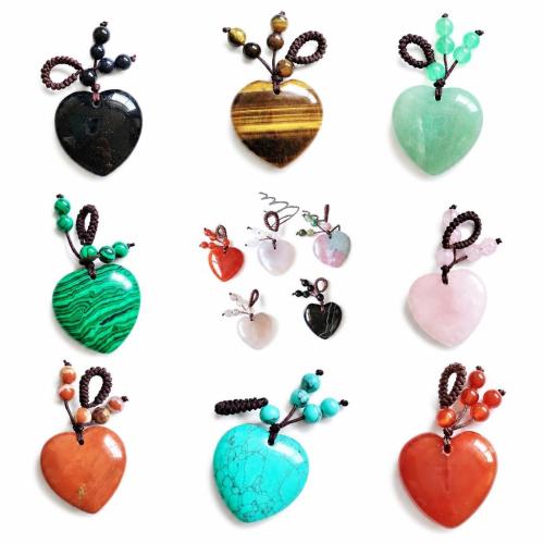 Gemstone Decor Ornaments, Heart, handmade  